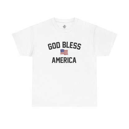 God Bless America - Graphic Tee with American Flag Design